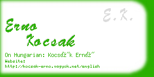 erno kocsak business card